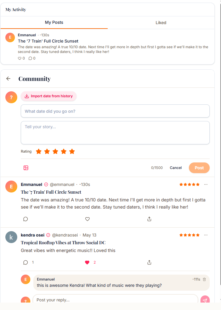 Dayter community feed